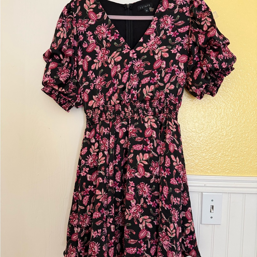 Last Call Before Donating:
1. State Black and Pink Floral Dress